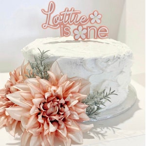 Personalised Acrylic Daisy with Birthday Number Cake Topper
