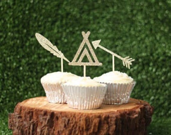 Teepee, Feather and Arrow Cupcake Toppers Il_570xn