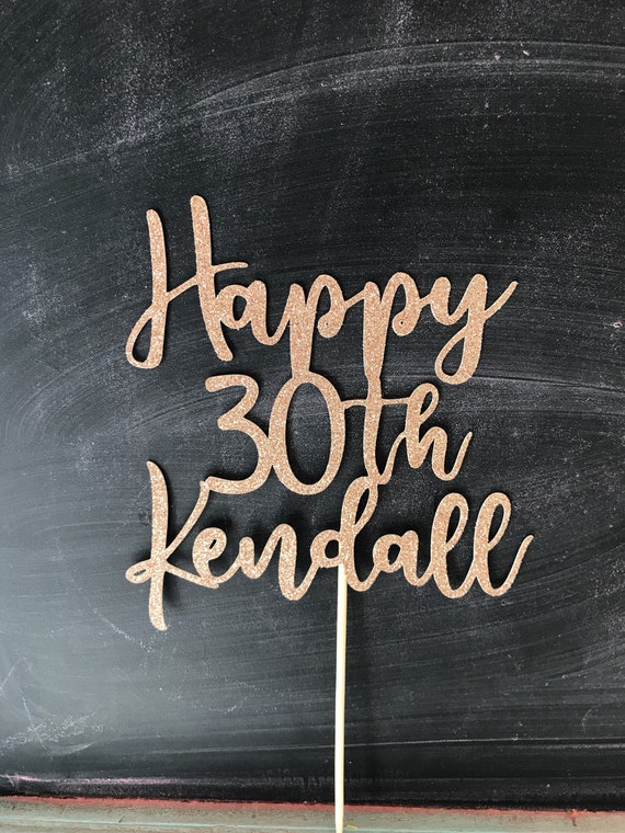 Personalised Happy 30th Birthday cake topper Il_570xn
