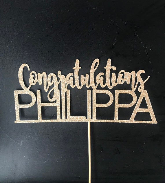 Congratulations with Name Cake Topper- Graduation/Celebrate Il_570xn