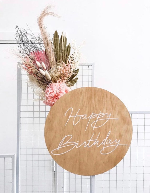 Happy Birthday Round Wooden Sign/Party Display Il_570xn