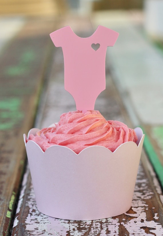 Pastel Onesie Cupcake Toppers in Acrylic or Card Il_570xn