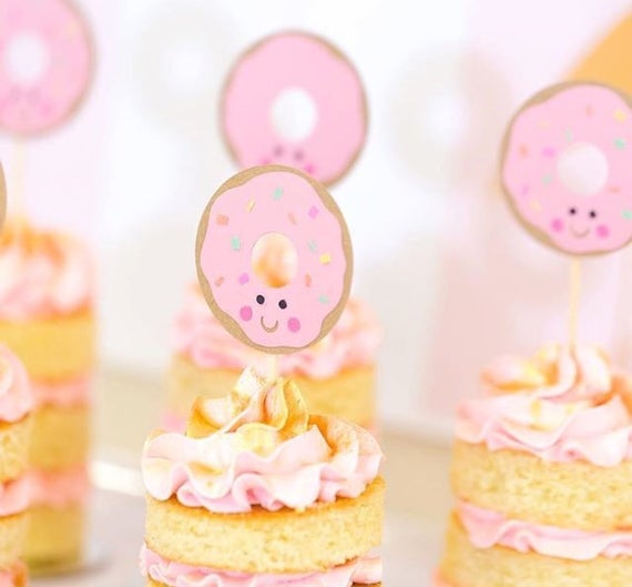 Little donut cupcake toppers Il_570xn