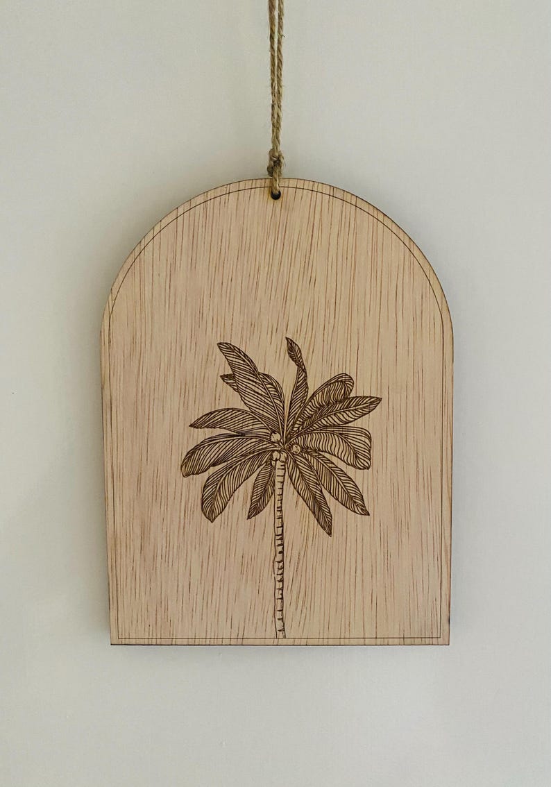 Wooden Engraved Palm Tree Key Ring Holder - Etsy Australia