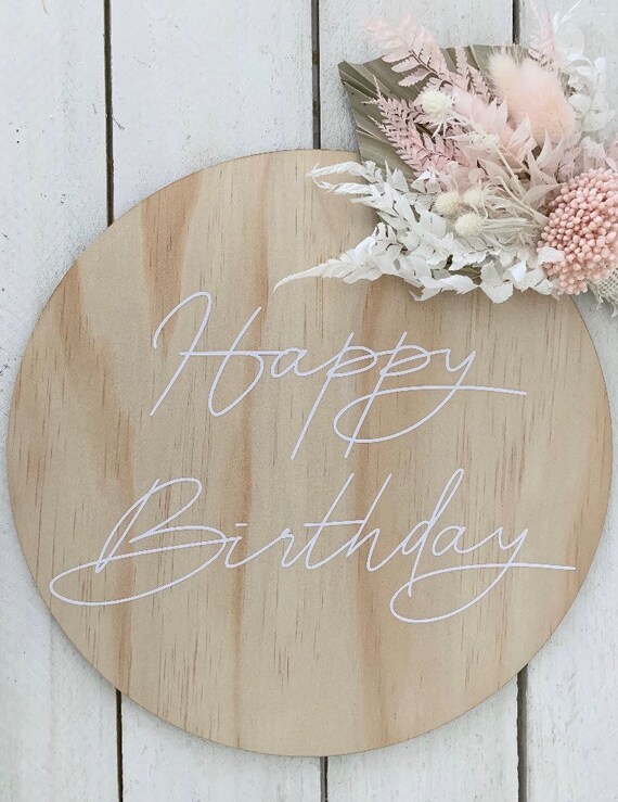 Happy Birthday Round Wooden Sign/Party Display Il_570xn