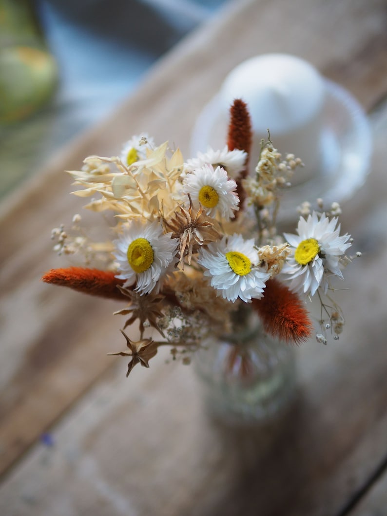 Bouquet of dried flowers Mini beige and orange