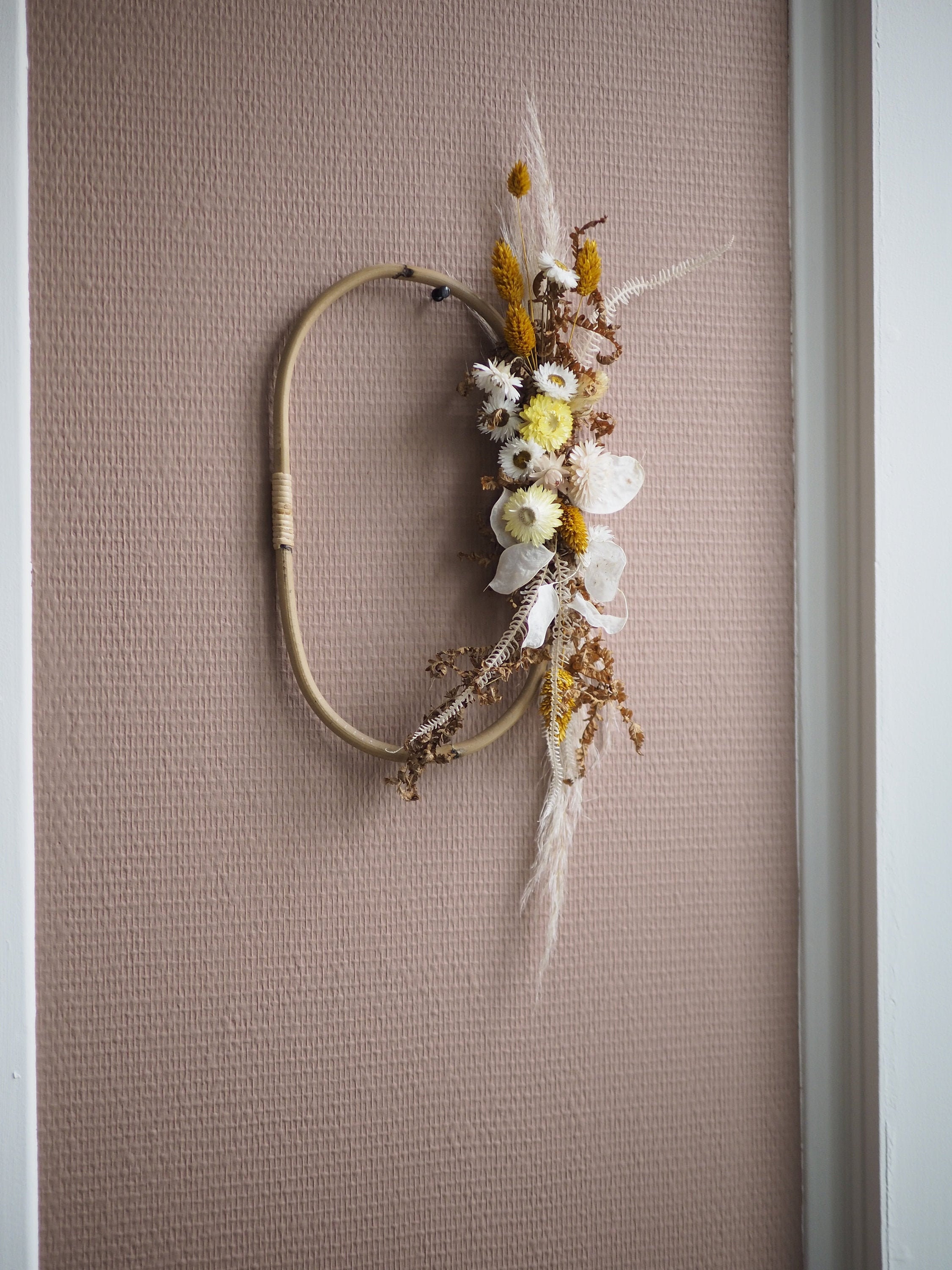 Rotin Ambre - Couronne de Fleurs Séchées