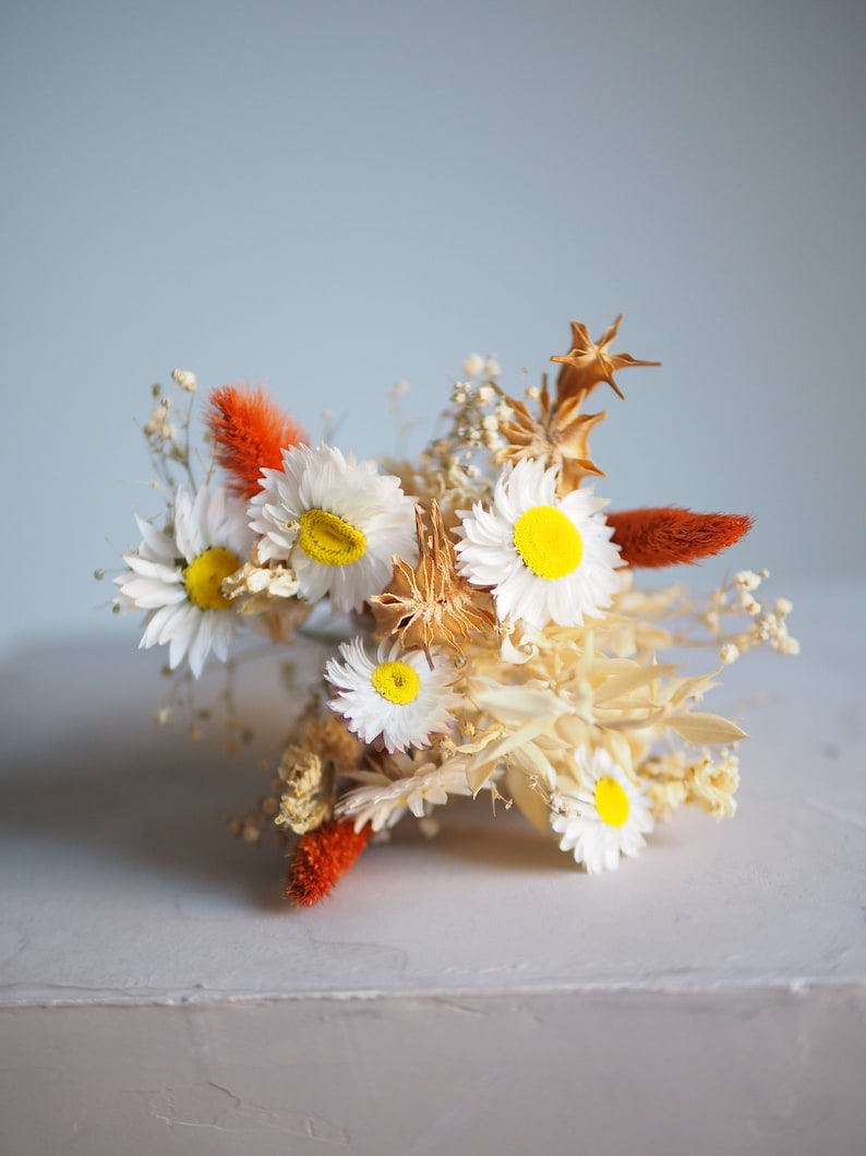 Bouquet of dried flowers Mini beige and orange