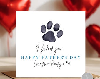 Father's day card from the dog, dog dad father's day card, dog grandad card, pet fathers day card, card from the dog,