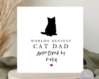 Personalised worlds bestest cat dad card, personalised father's day cat card, cat dad gift, , fathers day cat dad gift,