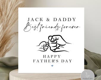 Personalised Father's day card, First father's day card, Best friends father's day card, Fist bump card for dad