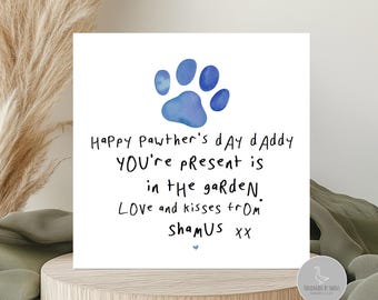Personalised Funny Father's day card from the dog, dog dad father's day card, funny fathers day card, gift from the dog, dog grandad