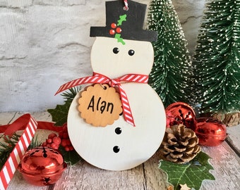 Trish McFerran Snowman Encaustic Art Ornament main image 1
