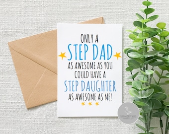 Funny step dad birthday card, Funny card from step daughter, funny step dad birthday card from step daughter, fathers day card for step dad