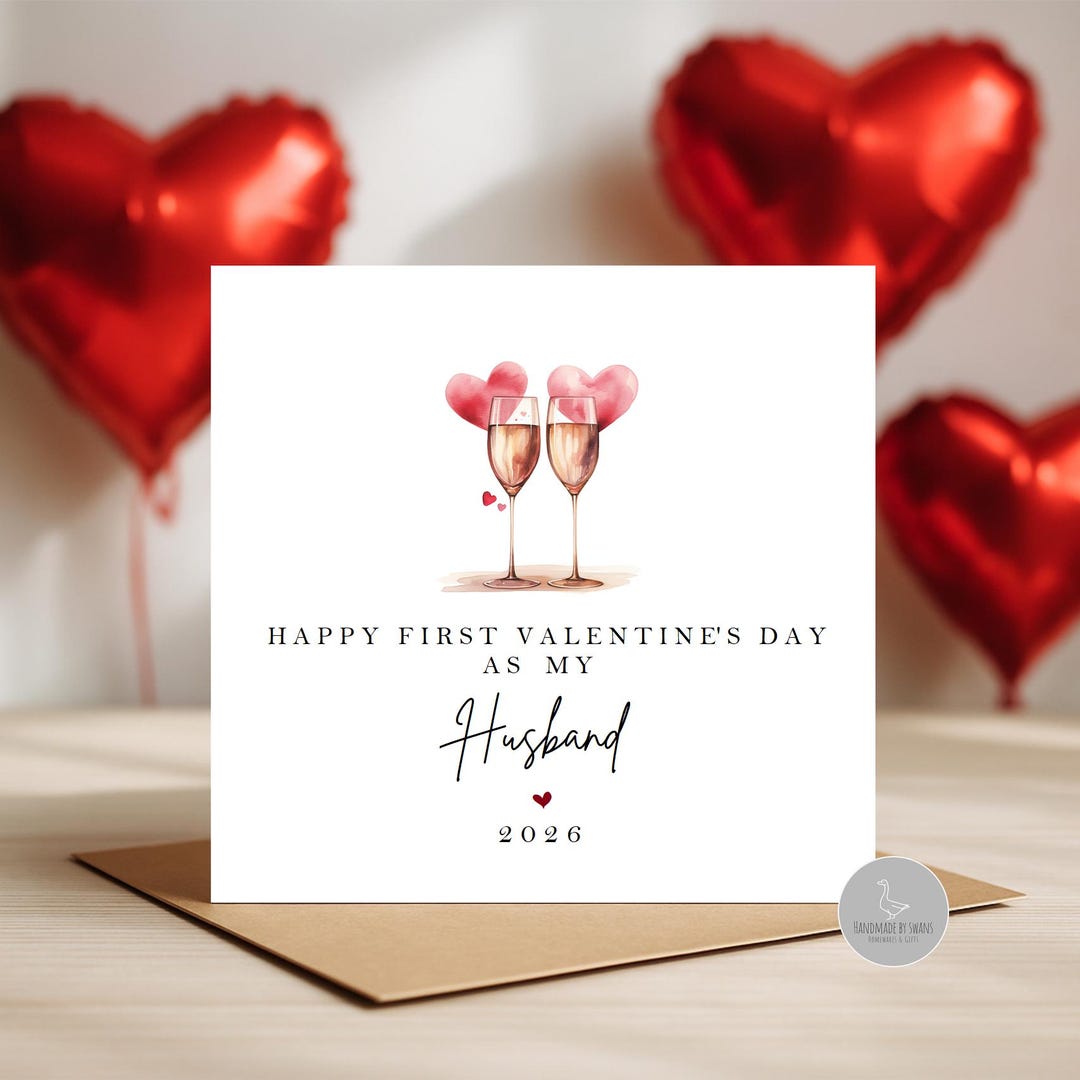 Valentine's Day Card for Husband, First Valentine Day Married - Etsy UK