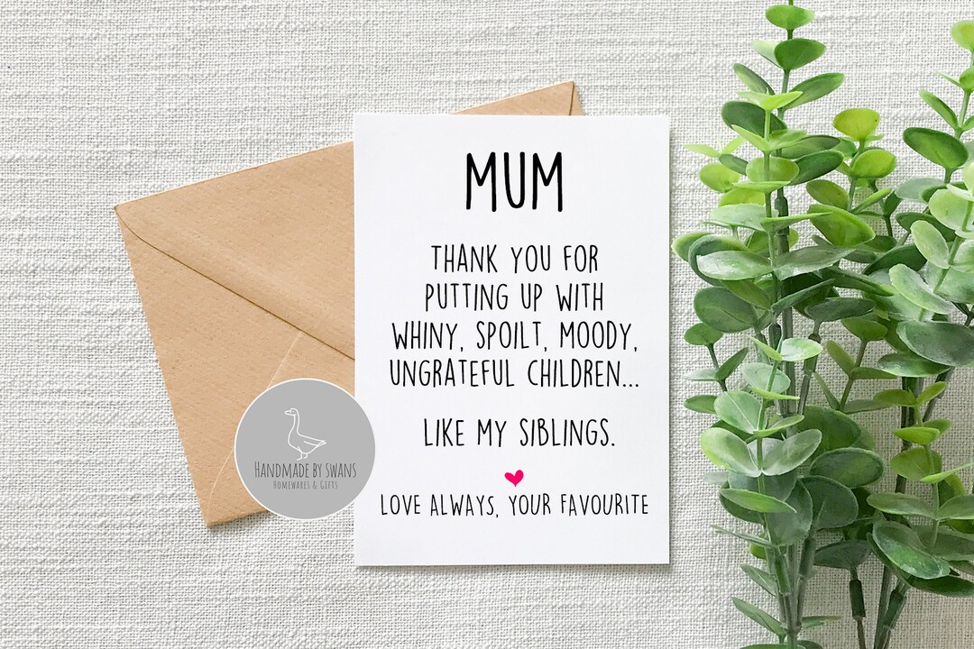 Funny Birthday Card for Mum, Card for Mum, Funny Card, Funny Birthday ...