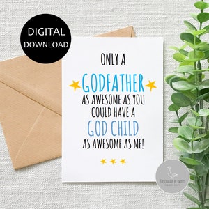 Cartão engraçado de aniversário para padrinho, Cartão engraçado de afilhado, Cartão engraçado de dia dos pais para padrinho, Cartão incrível para padrinho, Dia dos Pais