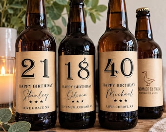 Personalised happy birthday beer label, birthday beer label, milestone label, special birthday, beer bottle label, 18th,21st,30th,40th,50th
