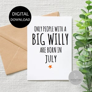 Carte d'anniversaire personnalisée, carte d'anniversaire drôle, carte d'anniversaire grossière, carte drôle, grand willy, petit ami, mari, carte d'amant, mois d'anniversaire