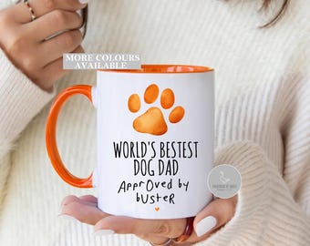 Personalised worlds bestest dog dad mug, personalised dog mug, dog dad birthday gift, mug from the dog, fathers day dog dad gift,fathers day