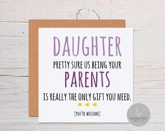 Funny daughter birthday card, Funny card for daughter, funny daughter birthday card, birthday cards for her, daughter birthday gift