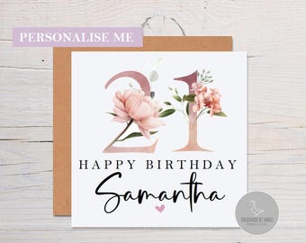 Personalised happy birthday card, milestone birthday card, special birthday, 50th gift, 21st birthday card, 21st birthday gift, twenty one