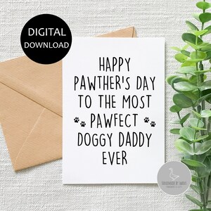 Funny fathers day card, father&#39;s day card, fathers day card from the dog, dog dad card. love the dog, dog dad gift, dog lover, doggy dad