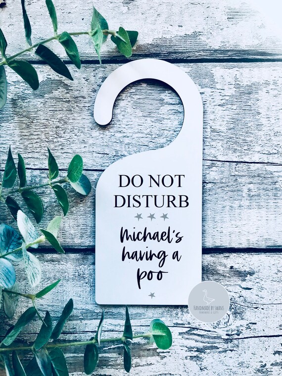 Personalised Door Hanger Bathroom Sign Funny Sign Door Etsy UK