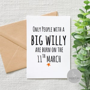 Personalised birthday card, funny birthday card, rude birthday card, funny card, big willy, boyfriend, husband, lover card