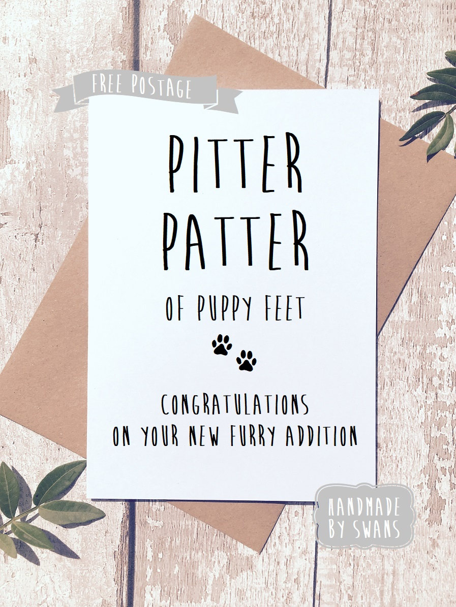 Funny new puppy card congratulations card for furr baby dog | Etsy