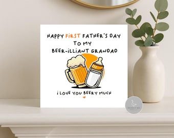 First father's day card for Grandad, beer card for Grandad, brilliant Grandpa father's day card, beer father's day card,