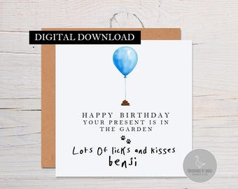 Tarjeta de cumpleaños divertida personalizada del perro, cumpleaños del papá del perro, tarjeta de cumpleaños del papá del perro, amante de los perros, tarjeta de perro para esposo, tarjeta para papá del perro