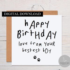 Verjaardagskaart van de hond, hond vader hond moeder kaart, verjaardagskaart vriend, kaart van de hond, hondenliefhebber, hondenkaart voor vrouw, verjaardag van de hond
