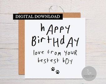 Biglietto di compleanno del cane, biglietto di papà cane mamma cane, biglietto di compleanno del fidanzato, biglietto del cane, amante dei cani, biglietto di cane per moglie, compleanno del cane