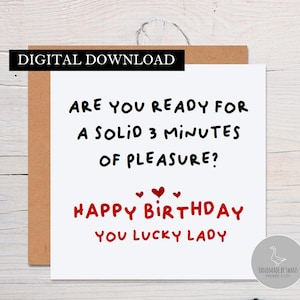 Cartão de aniversário engraçado, cartão de aniversário engraçado para esposa, cartão de aniversário para namorada, cartão de aniversário rude, cartões para mulheres, cartões para ela,
