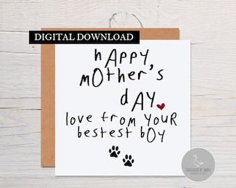Mors dag-kort från hunden, hundmamma-kort, flickväns hund mors dag-kort, kort från hunden, hundälskare, hundkort till fru, mammas dag