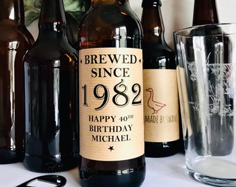 Personalised happy birthday beer label, birthday beer label, milestone label, special birthday, beer bottle label, 18th,21st,30th,40th,50th