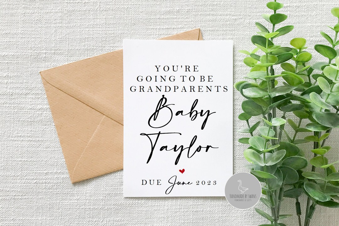Pregnancy Announcement Card Grandparent Gift, Baby Announcement Card