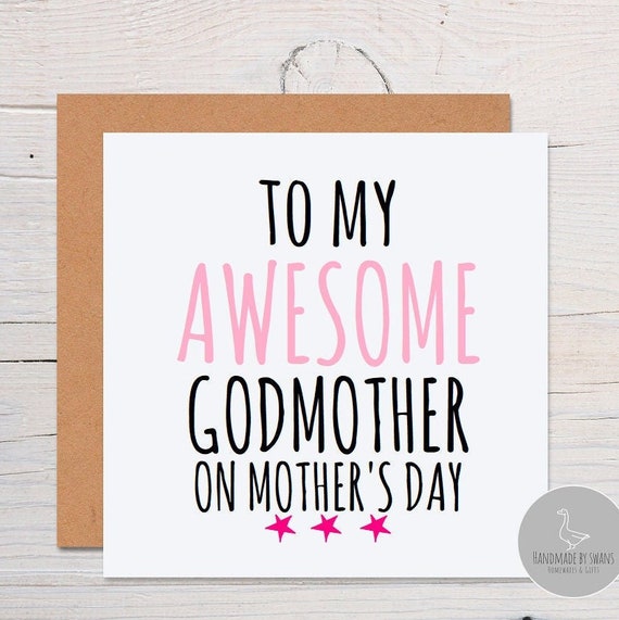 Mothers day card for Godmother, God mother card, awesome god mother on mother's day, godmother mother's day card, card from godchild