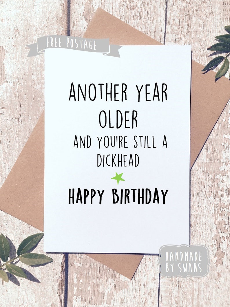 Funny Happy Birthday Card Rude Birthday Card Funny Card for Etsy — free download