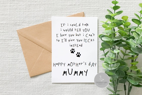 Mother's day card from the dog, dog mum mother's day card, dog mum card from the dog, dog lover, dog card for wife, girlfriend, funny card