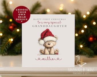 Personalised first Christmas card, first christmas card for granddaughter, grandson first christmas card, nephew first christmas card, niece