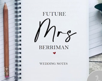Bride to be Notebook, wedding notebook, gift for bride, engagement gift, wedding planner, hen party notebook, soon to be mrs notebook