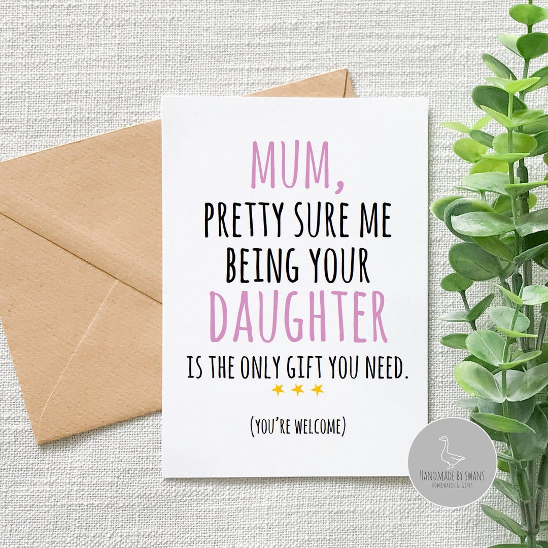 Funny Mum Mothers Day Card, Funny Card From Daughter, Funny Mum ...