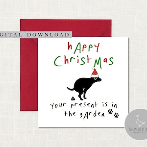Tarjeta de Navidad del perro, tarjeta de Navidad del papá del perro, tarjeta de Navidad de la mamá del perro, tarjeta divertida del perro, del perro, Navidad del bebé peludo