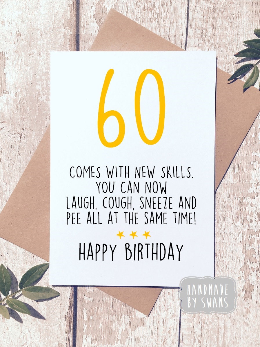 Funny 60th Birthday Card Sixty Card Funny Birthday Card - Etsy Ireland