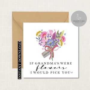 Se as avós fossem flores eu escolheria seu cartão, cartão de aniversário para a vovó, cartão do dia das mães da vovó, presentes para a vovó, aniversário da vovó