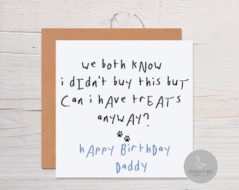 Funny  birthday card from the dog, funny dog dad birthday day card, birthday card from the dog, dog lover, dog card for husband, boyfriend