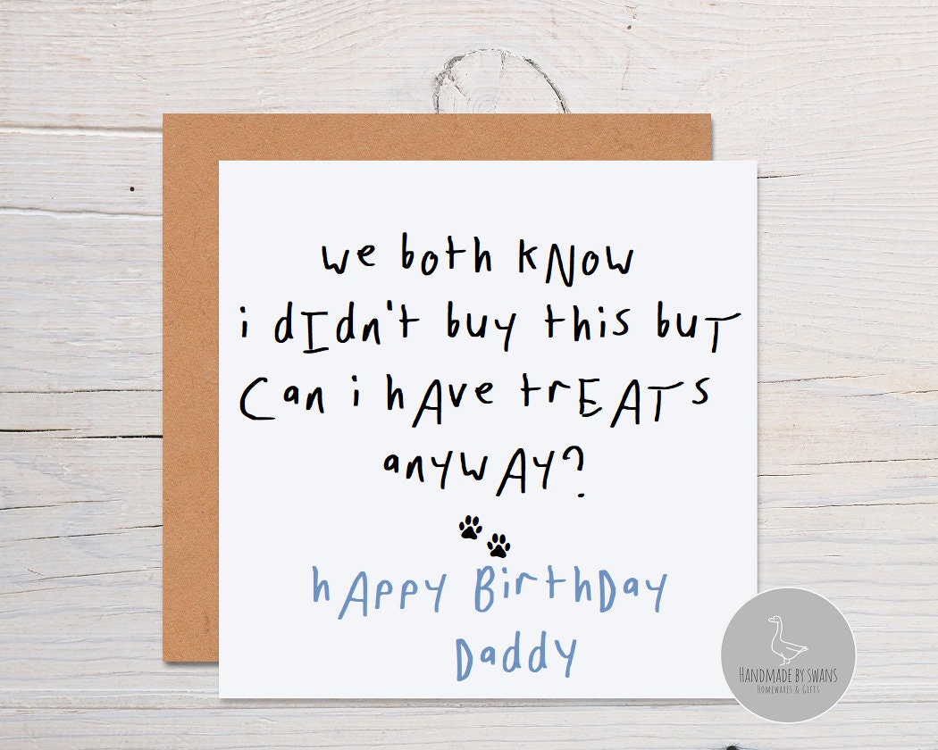 Funny Birthday Card From the Dog, Funny Dog Dad Birthday Day Card ...
