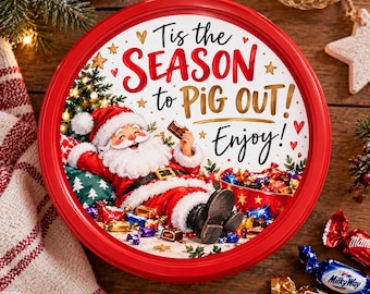 Christmas Chocolate Tub Label 20cm | Christmas Eve Movie Sweet Tub Sticker | Christmas Eve Treats | Kids Chocolate Gift